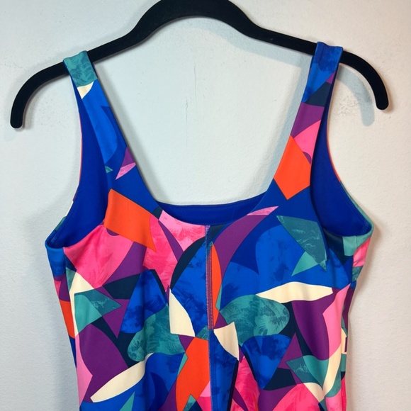 Old Navy Active Womens PowerSoft Square-Neck Athletic Dress Geometric Size Small - Picture 8 of 15